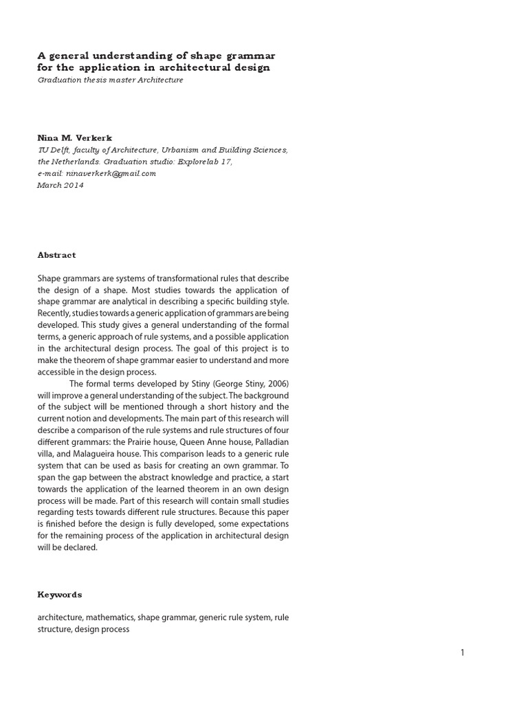 Understanding Shape Grammar in Architecture | PDF | Design | Shape