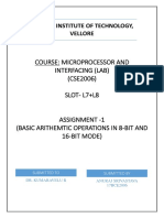 Course: Microprocessor and Interfacing (Lab) (CSE2006) SLOT-L7+L8