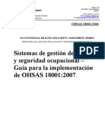 Gestión de la salud y seguridad ocupacional (SYSO) - Guía para la implementación de OHSAS 18001:2007
