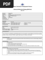 BIO 516-Advance Molecular Biology-Shaper Mirza