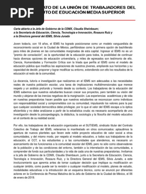 Carta Abierta Ciudad De Mexico Science