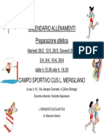 Volantino Calendario Allenamenti Preparazione Atletica2019