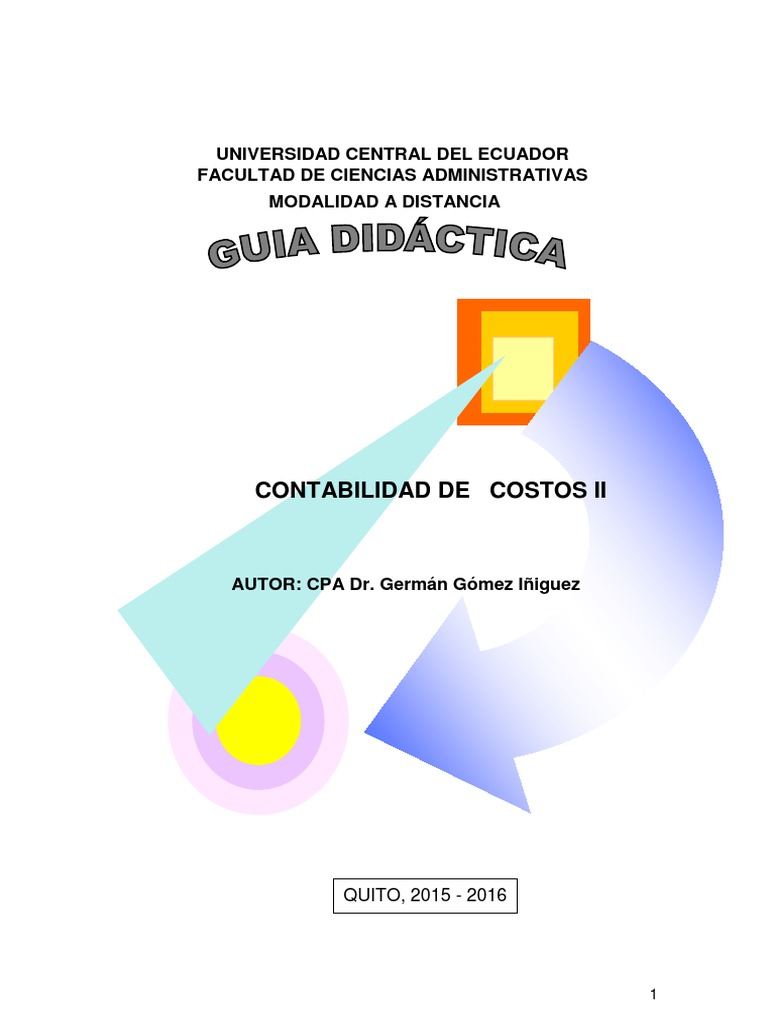 Contabilidad de Costos II: Guía Didáctica | PDF | Costo | Contabilidad