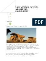 Concesiones Mineras Ocupan La Quinta Parte Del Territorio Del Perú