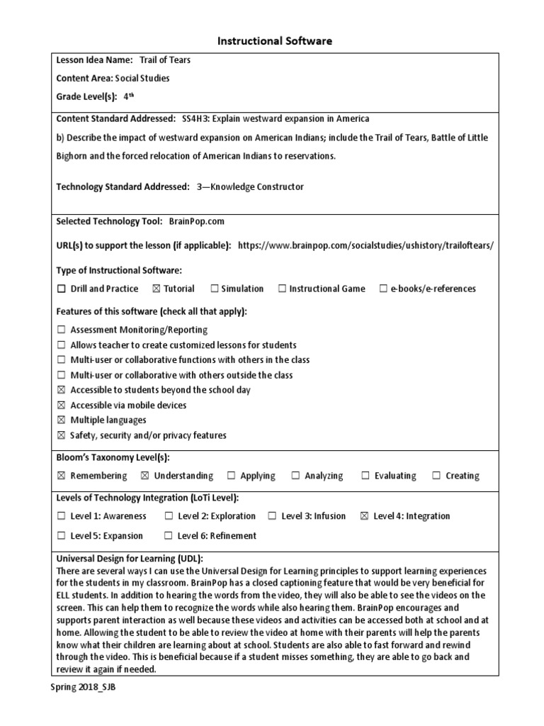 Trail of Tears Lesson Plan for 4th Grade | PDF | Change | Education Theory