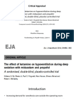 Critical Appraisal: The Effect of Ketamine On Hypoventilation During Deep Sedation With Midazolam and Propofol