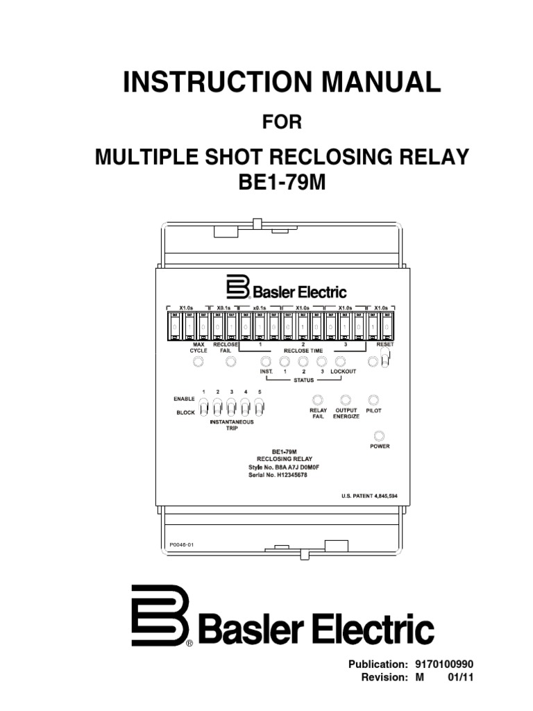 Instruction Manual Multiple Shot Reclosing Relay BE179M PDF Relay Power Supply