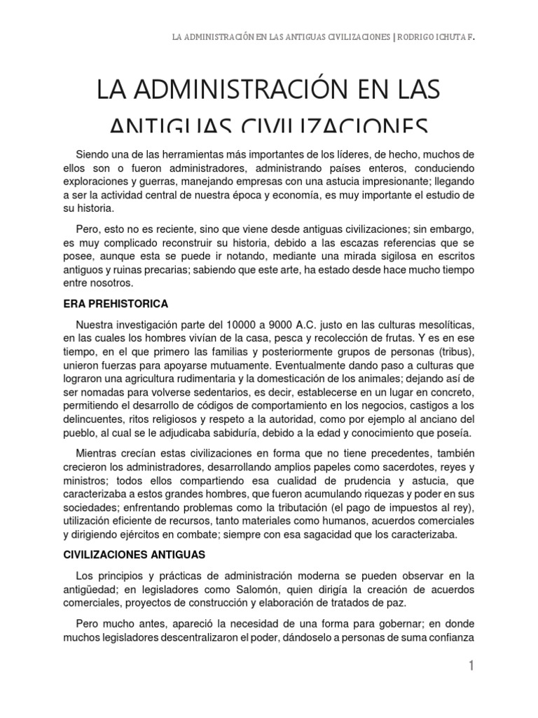 La Administración en Las Antiguas Civilizaciones | PDF | Antigua Grecia ...