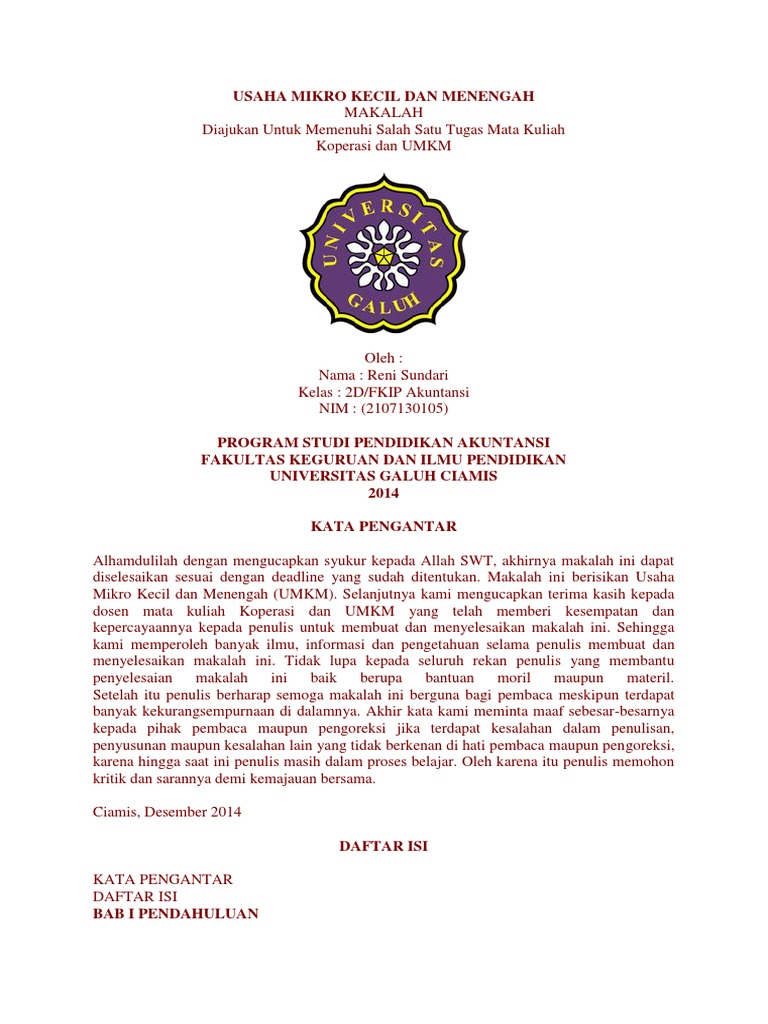 Usaha Mikro Kecil Dan Menengah