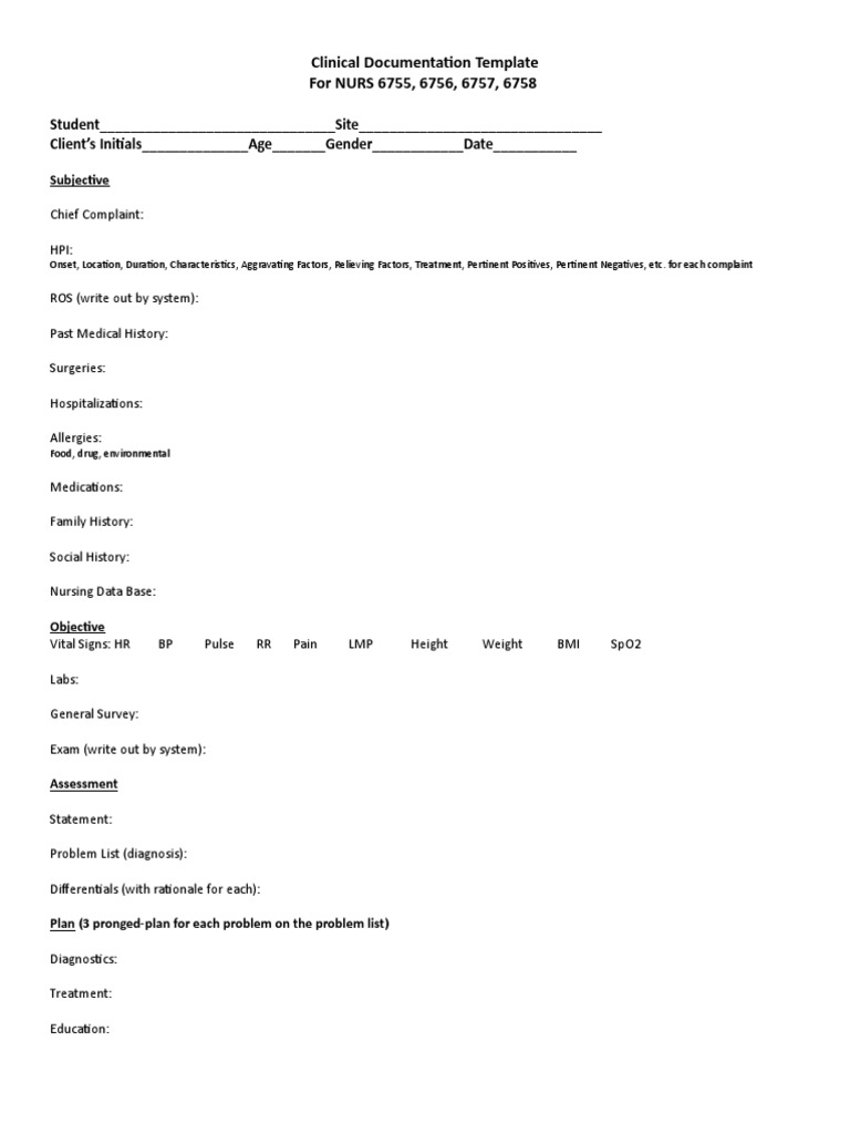 Clinical Documentation Template Guide | PDF | Self-Improvement | Wellness
