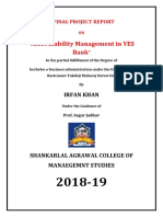 Asset Liability Management in YES Bank: A Final Project Report