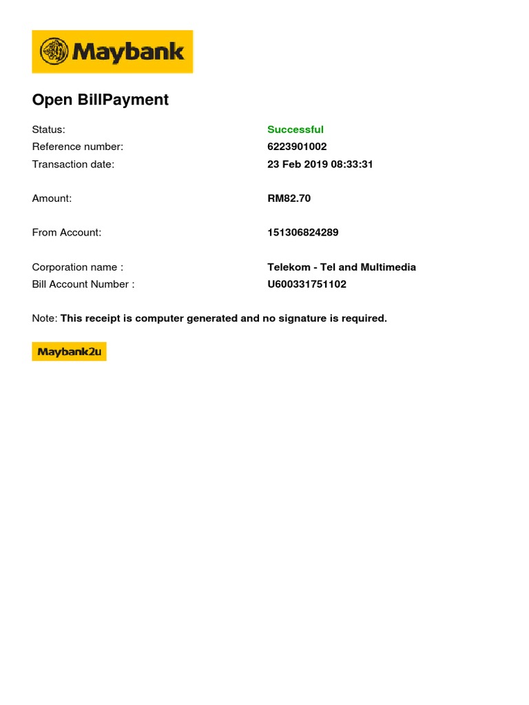 Maybank Receipt Pdf