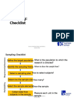 Sampling: Checklist: Coursera (Marketing Strategy Specialization) - Shameek Sinha