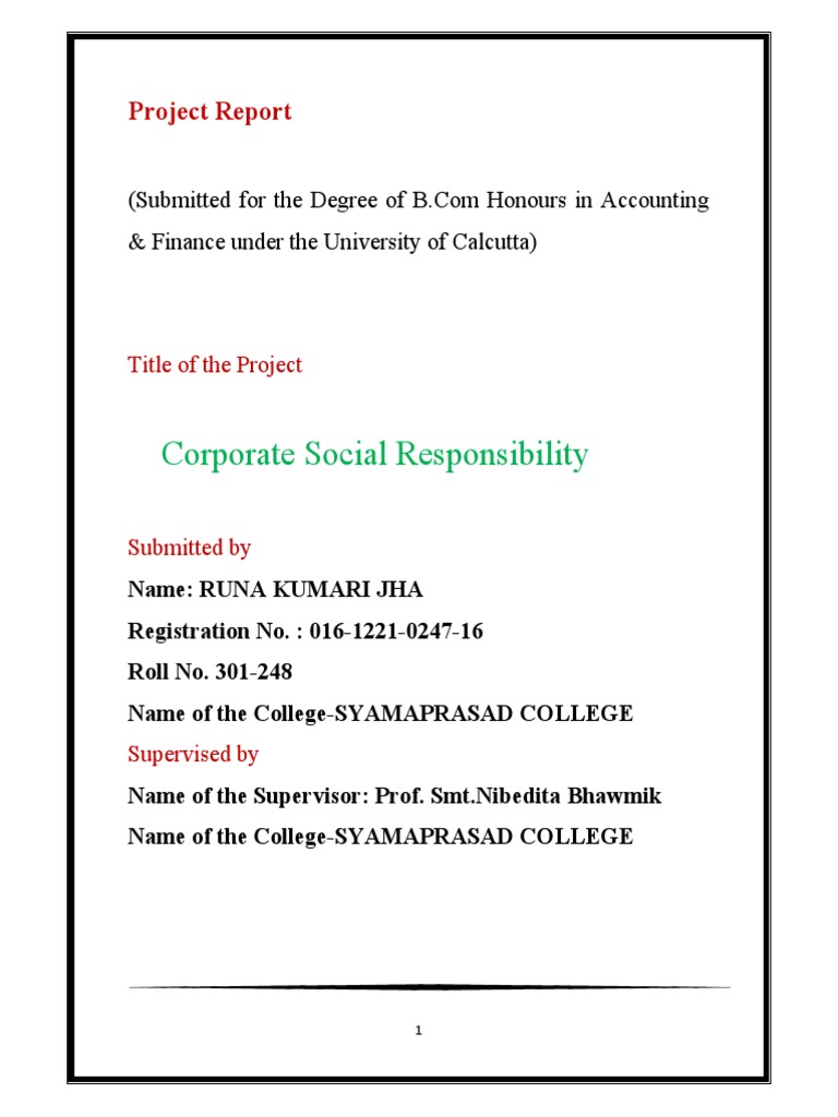 Corporate Social Responsibility Report | PDF | Business Ethics ...