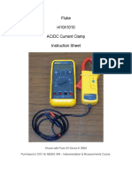 Fluke I410/i1010 AC/DC Current Clamp Instruction Sheet