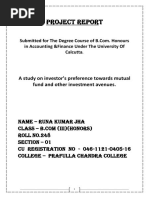 Project Report: in Accounting &finance Under The University of Calcutta