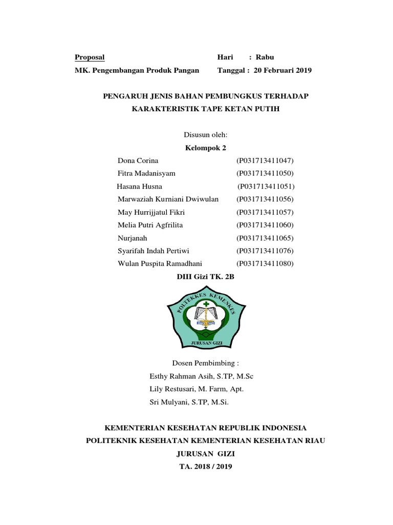 Proposal Tape Ketan Putih