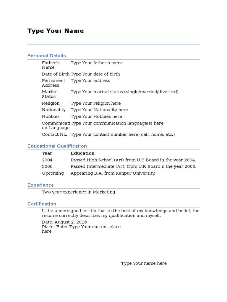 Resume Template for Job Seekers | PDF