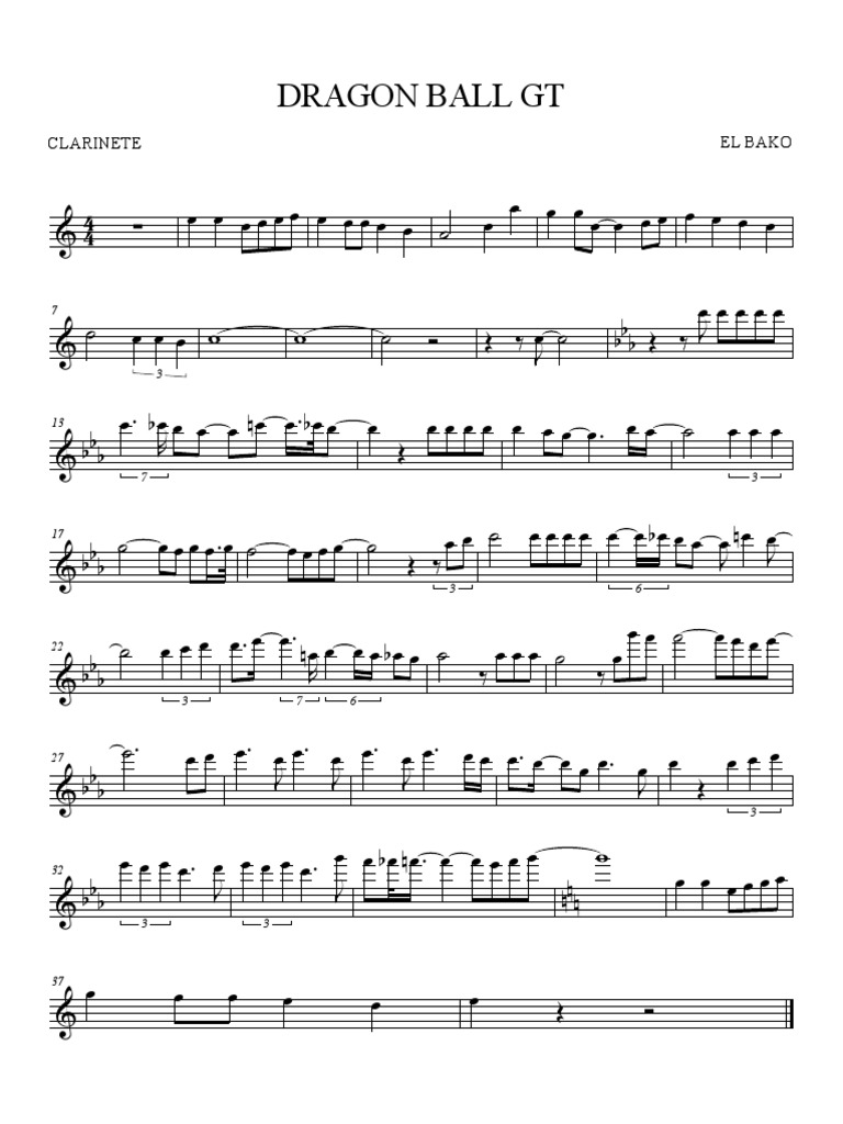 Dragon Ball GT Opening 1 Sheet music for Flute (Solo)