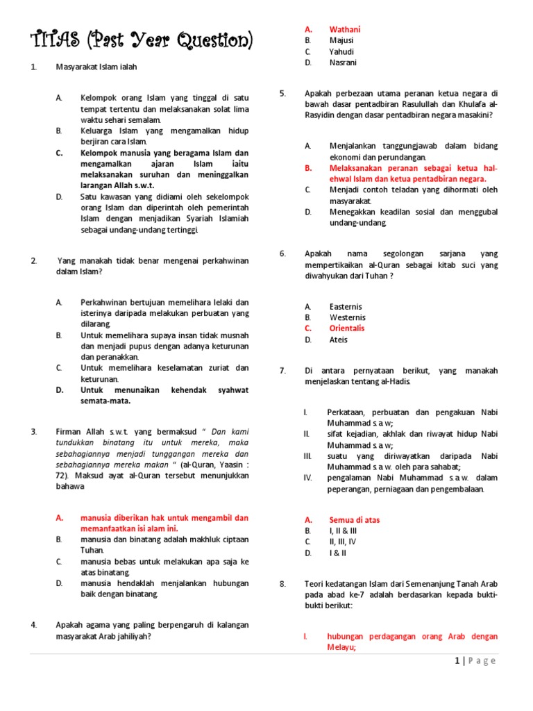 Titas Past Year Pdf