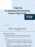 Topic 6a Evaluating and Identifying Business Opportunity