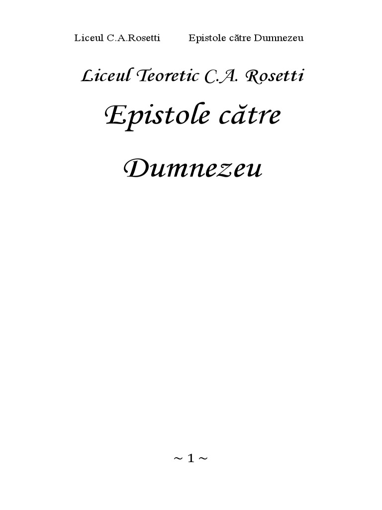 Epistole Către Dumnezeu