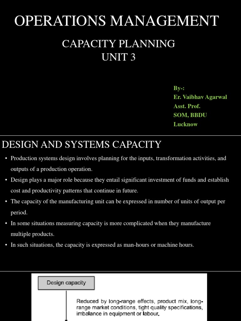 Capacity Planning-Unit 3 | PDF | Inventory | Demand