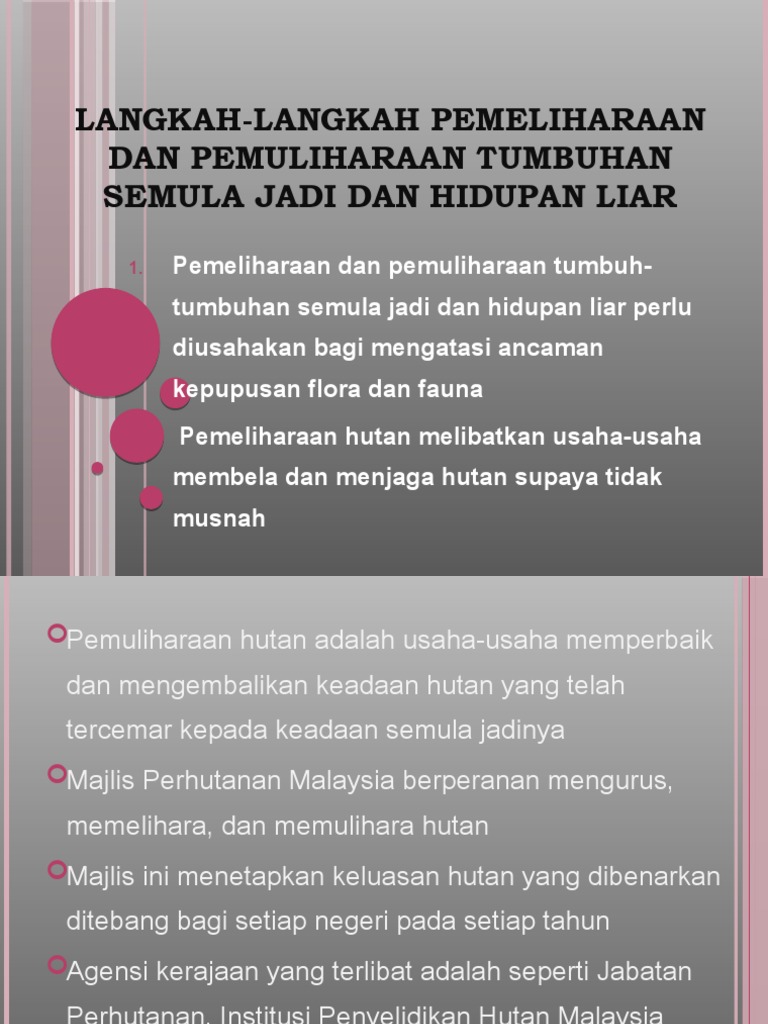 Langkah-langkah Pemeliharaan Dan Pemuliharaan Tumbuhan ...