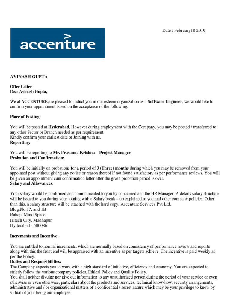Accenture offer letter juniper network connect icon on spotify