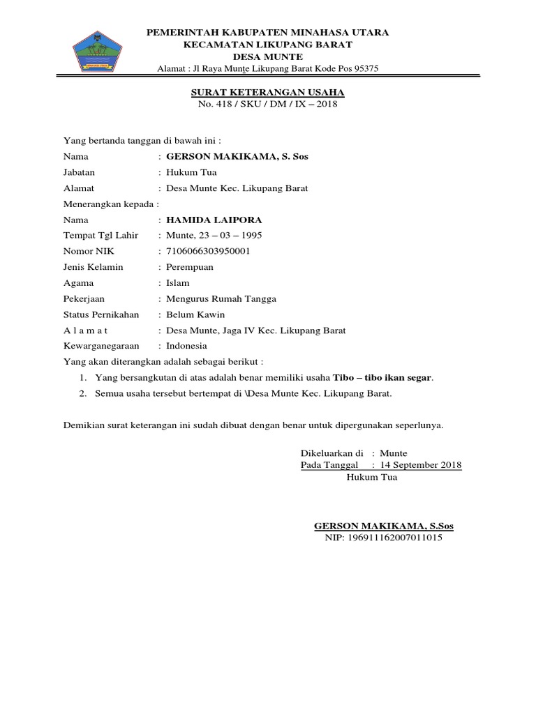 Surat Keterangan Usahadocx