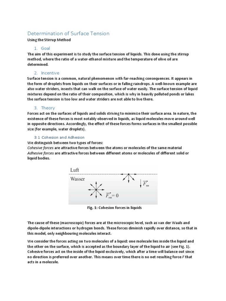 Surface Tension Measurement Errors | PDF | Surface Tension | Adhesion