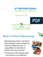 Content Repurposing:: Sharing Information Across Channels