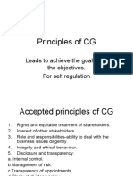 Principles of CG: Leads To Achieve The Goals and The Objectives. For Self Regulation
