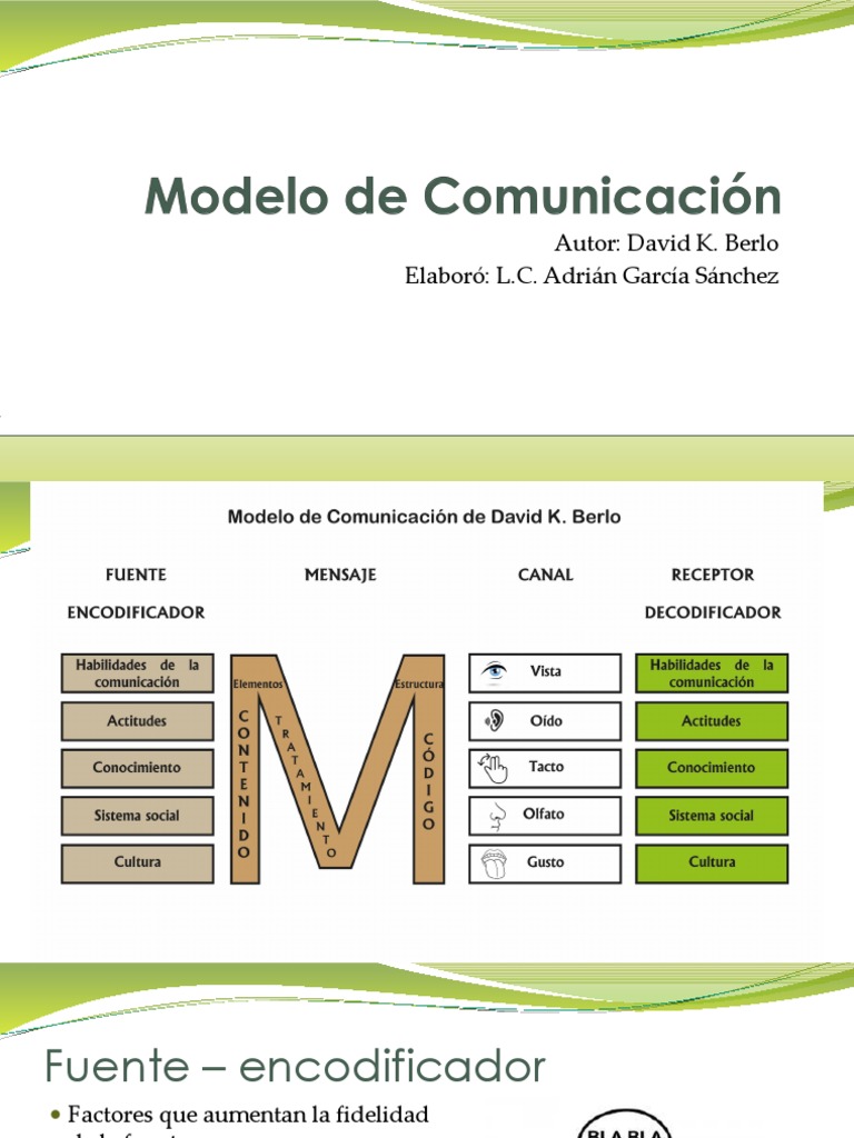 Modelo de Comunicacion Berlo | PDF | Comunicación | Epistemología