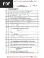 CBSE Class 11 Computer Science Sample Paper 2018