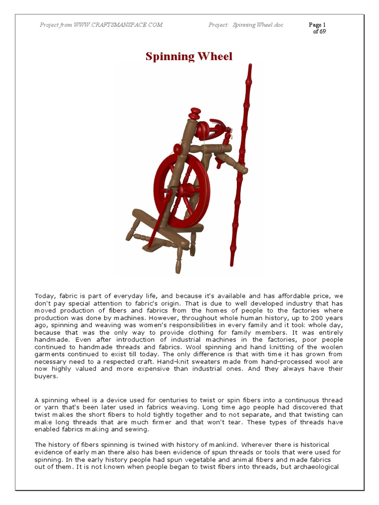 Spinning Wheel PDF PDF Spinning (Textiles) Yarn