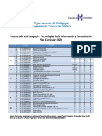 Profesorado en Pedagogía y Tecnologías de La Información y Comunicación Plan Curricular