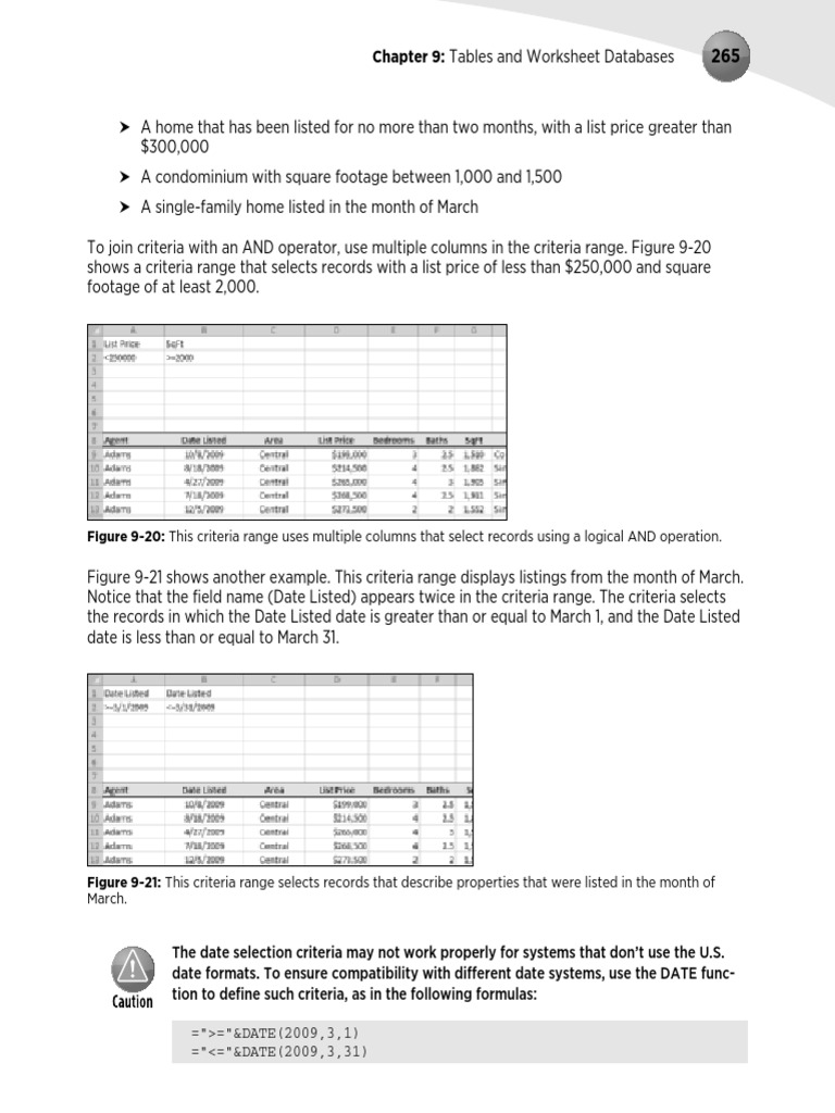 Chapter 9: Tables and Worksheet Databases | PDF | Standard Deviation ...