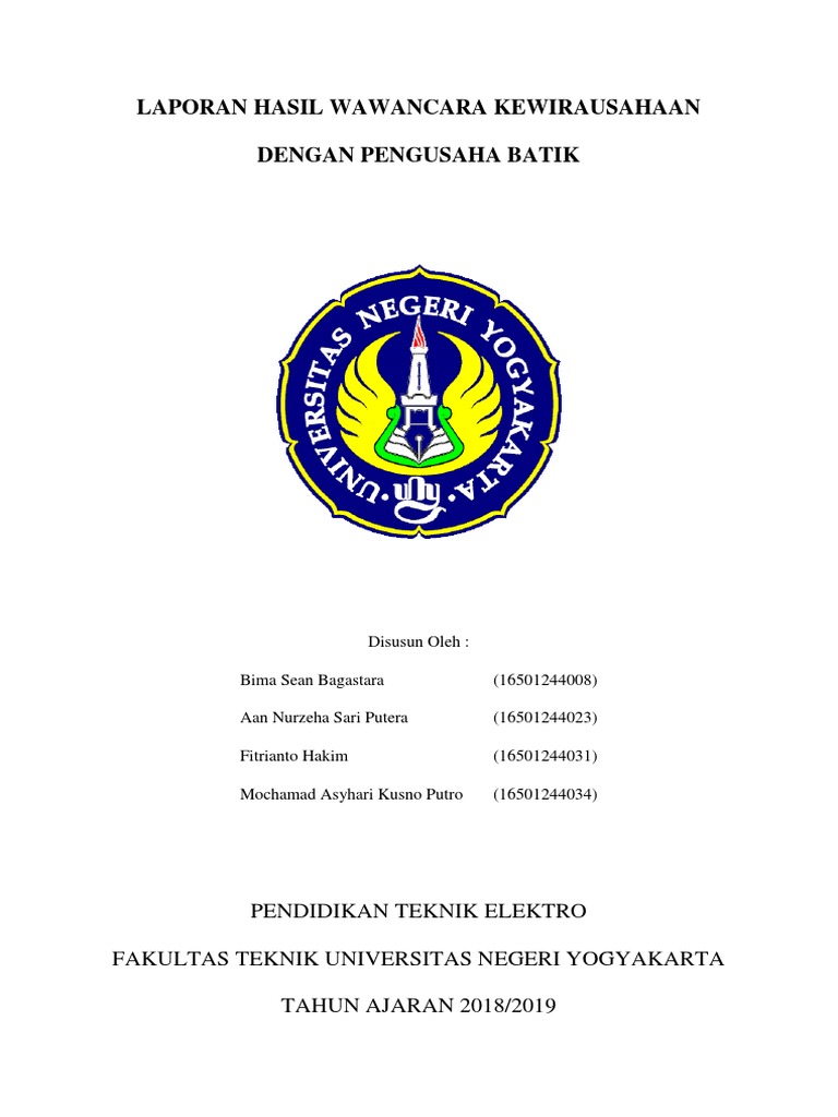 Laporan Hasil Wawancara Kewirausahaan