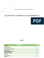 Taller para El Desarrollo Del Pensamiento Ii