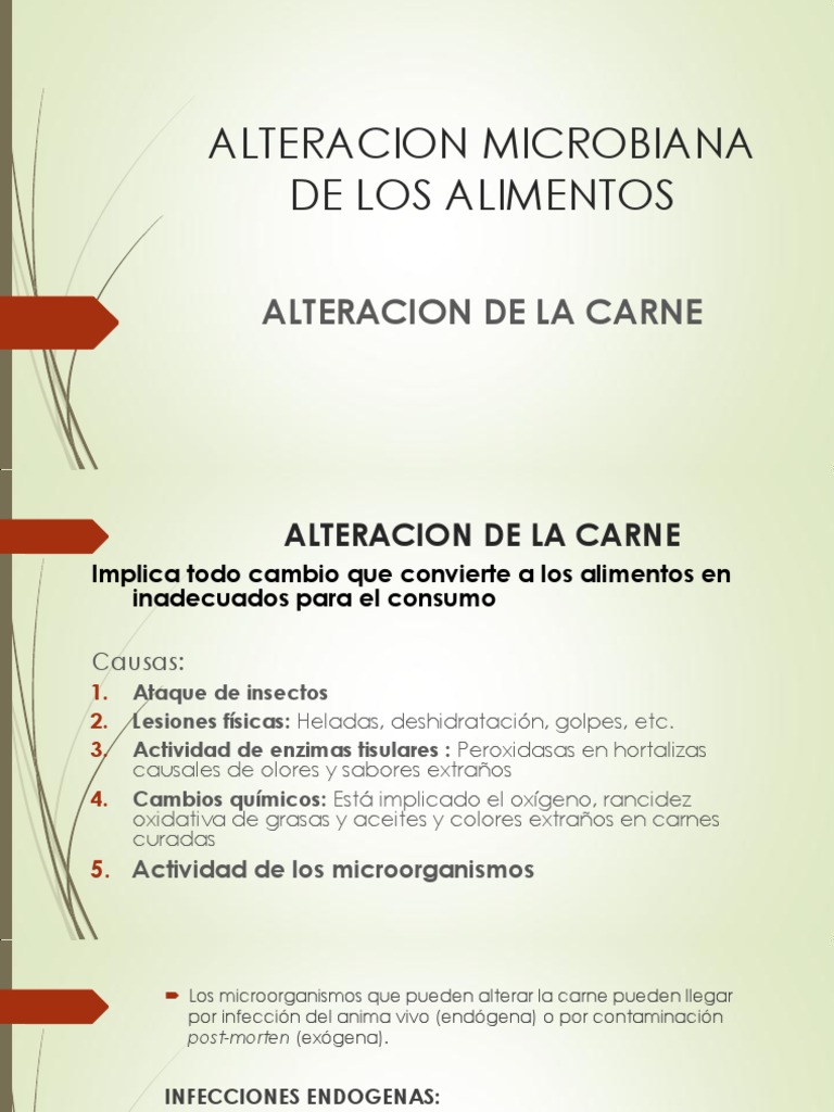 Alteracion Microbiana de Carnicos | PDF | Carne | Las bacterias
