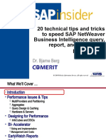 20 Technical Tips and Tricks To Speed Sap Netweaver Business Intelligence Query, Report, and Dashboard Performance