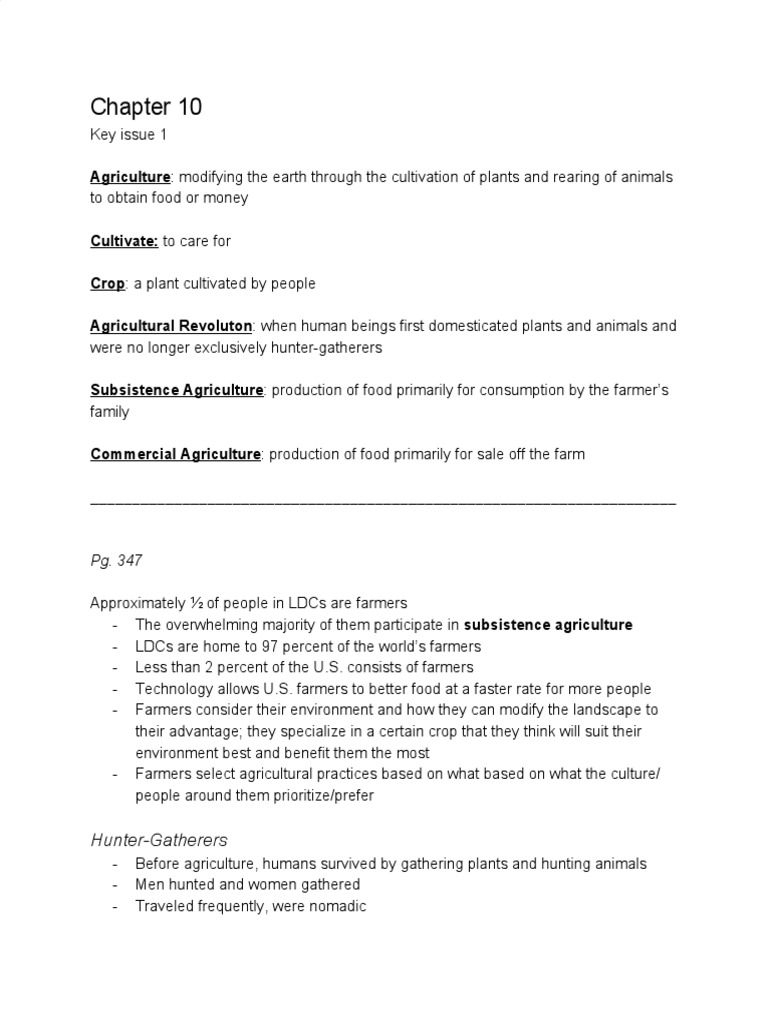 Ap Human Geography The Cultural Landscape Chapter 10 Key Issues 1 3 Notes Crop Rotation Agriculture