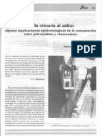 De La Ciencia Al Mito: Algunas Implicaciones Epistemológicas de La Comparación Entre El Psicoanálisis y El Chamanismo