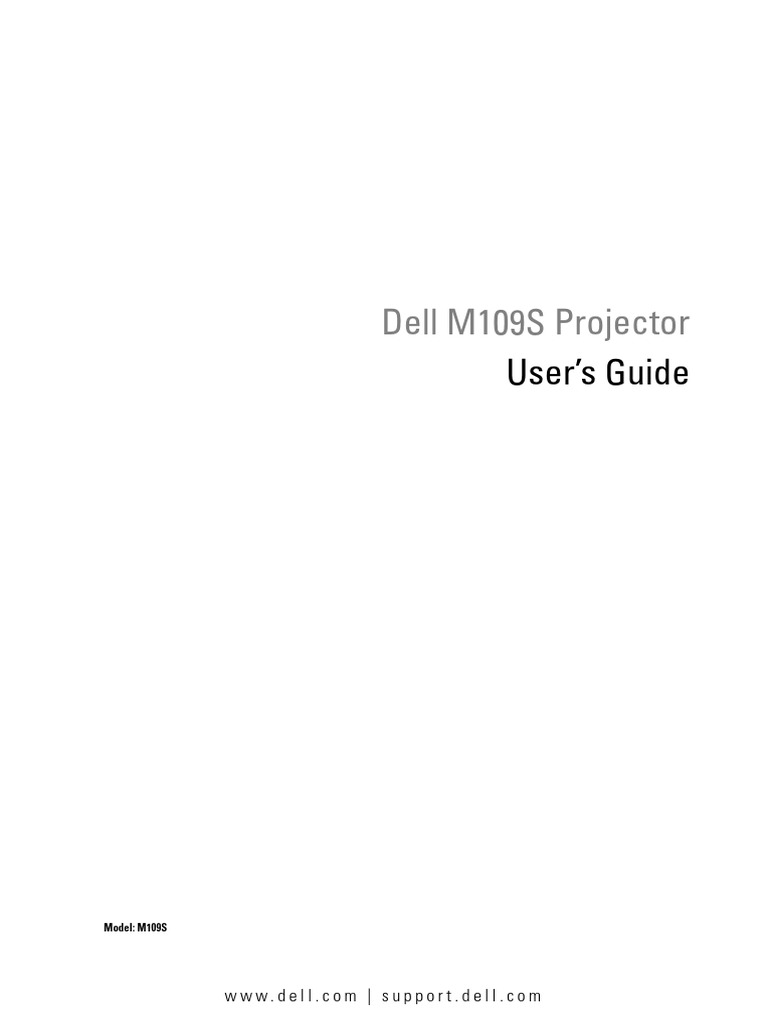 Dell Projector M109S PDF Video Display Resolution