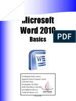 Word 2010 Basics Guide