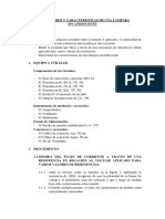 La Ley de Ohm y Caracteristicas de Una Lámpara Incandescente