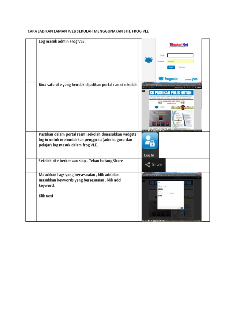 Cara Jadikan Laman Web Sekolah Menggunakan Site Frog Vle