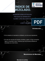 Índice de Mezclado. Procesos de Separación II