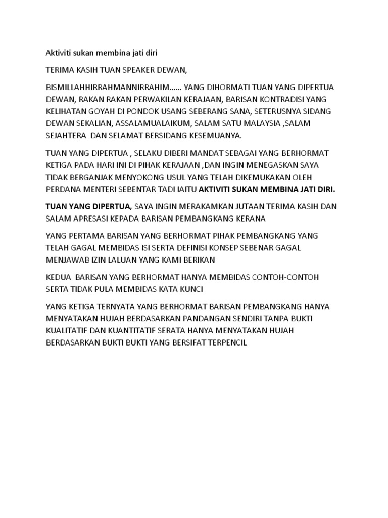 Aktiviti Sukan Membina Jati Diri Pdf